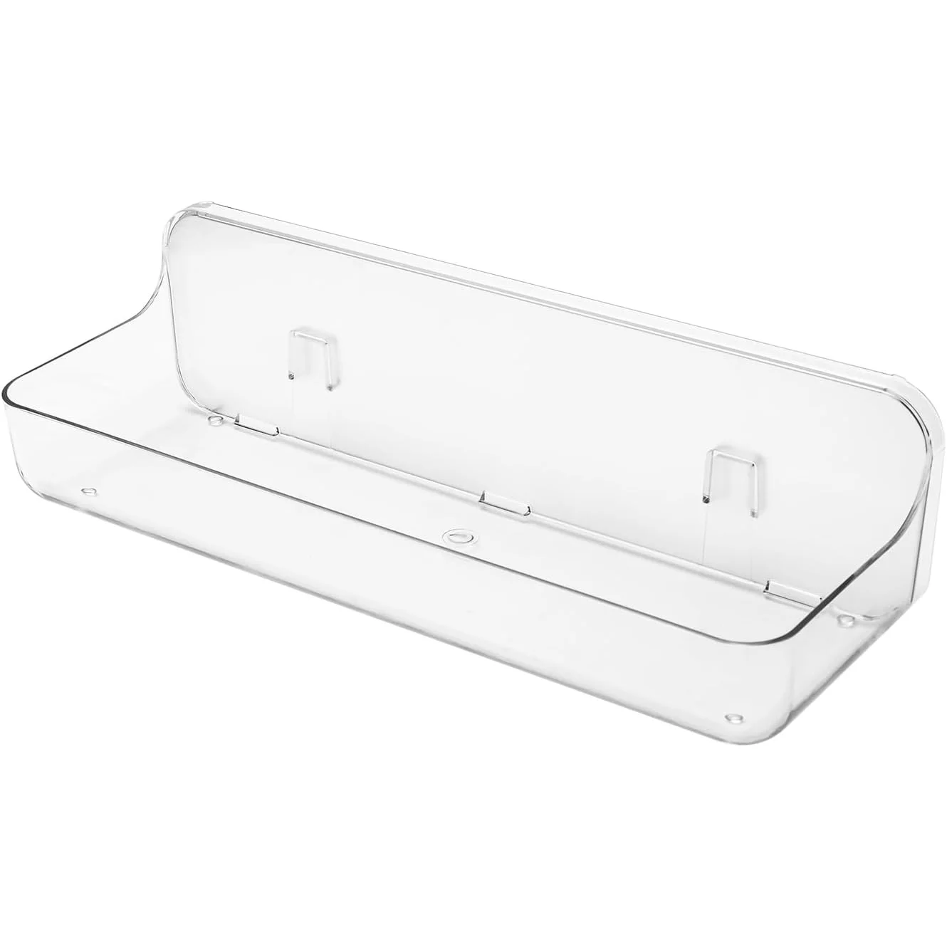 Wall Mounted Storage Holder Acrylic Shower Caddy Shelves Adhesive Wall Hanging Clear Bathroom Shower Organizer Shelf