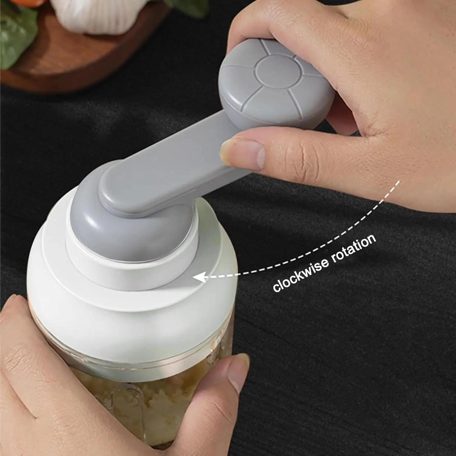 Manual Food Processor, Mini Cordless Vegetable Chopper with Hand Crank, Hand Pull Food Chopper Food Supplement Tool