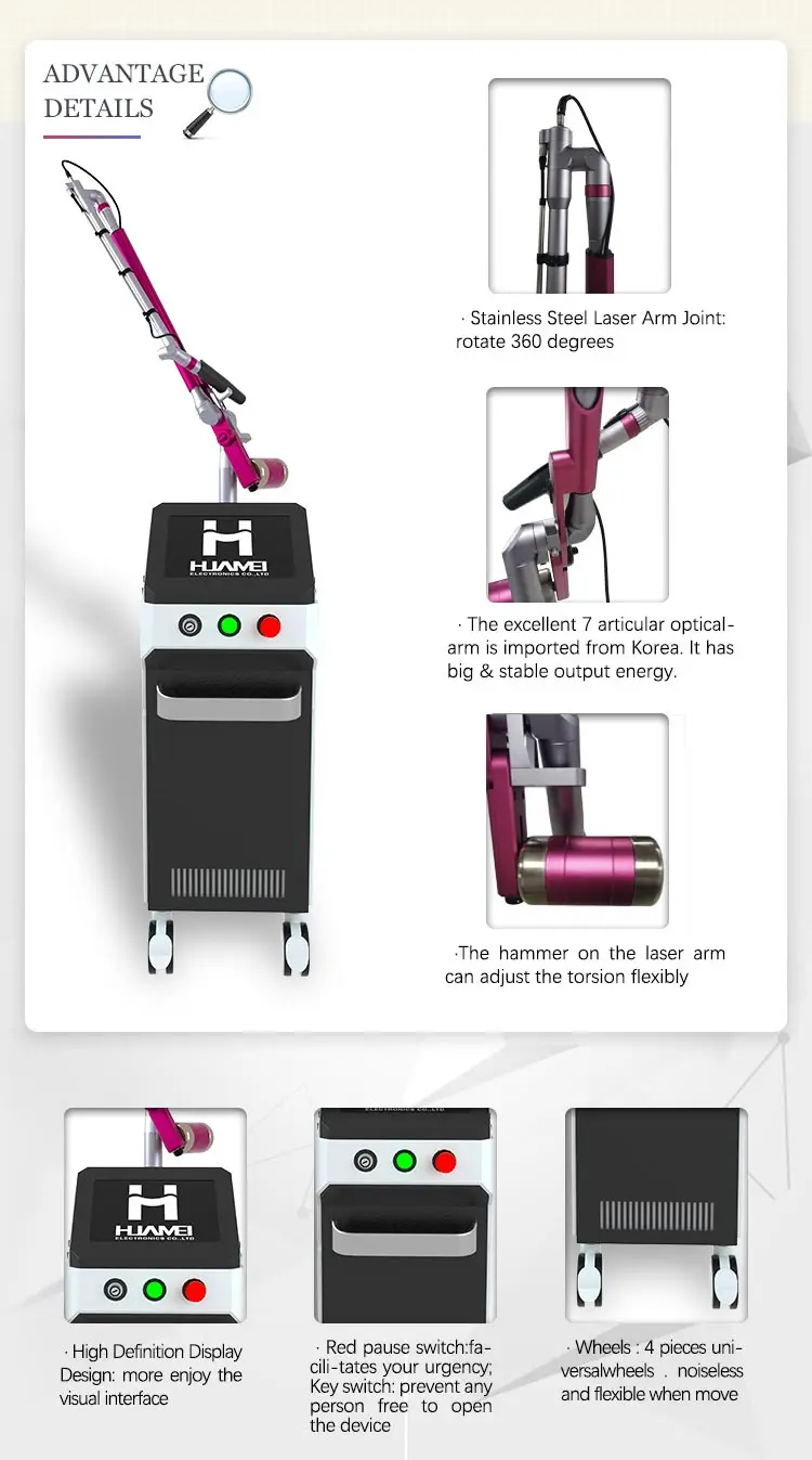 2024 q switched Pigment Removal 755nm picosecond switch Q nd yag laser tattoo removal machine
