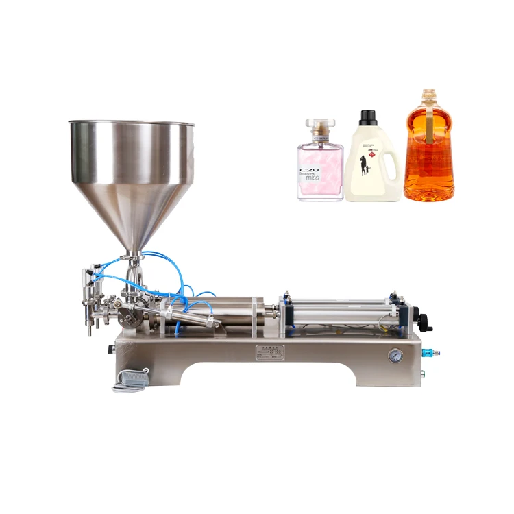 High viscosity double nozzle semi automatic lotion cosmetic filler cream sauce honey thick bottle paste liquid filling machine