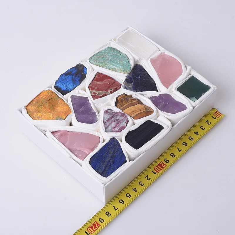 Natural healing raw crystal rough stone rose quartz amethyst raw gemstone crystal box set
