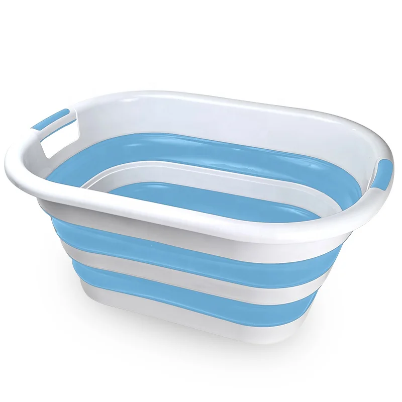Multifunction Foldable Collapsible Plastic Shower Basin Laundry Basket Folding TPR PP basin for Pet Baby Bath Tub