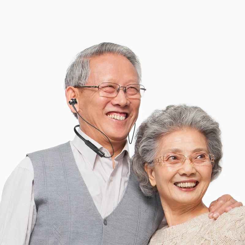 2021 Hearing Aid Neckband Earphone ANC ENC Auxiliary earphone Wireless Micro Usb Hearing Aid Earphone