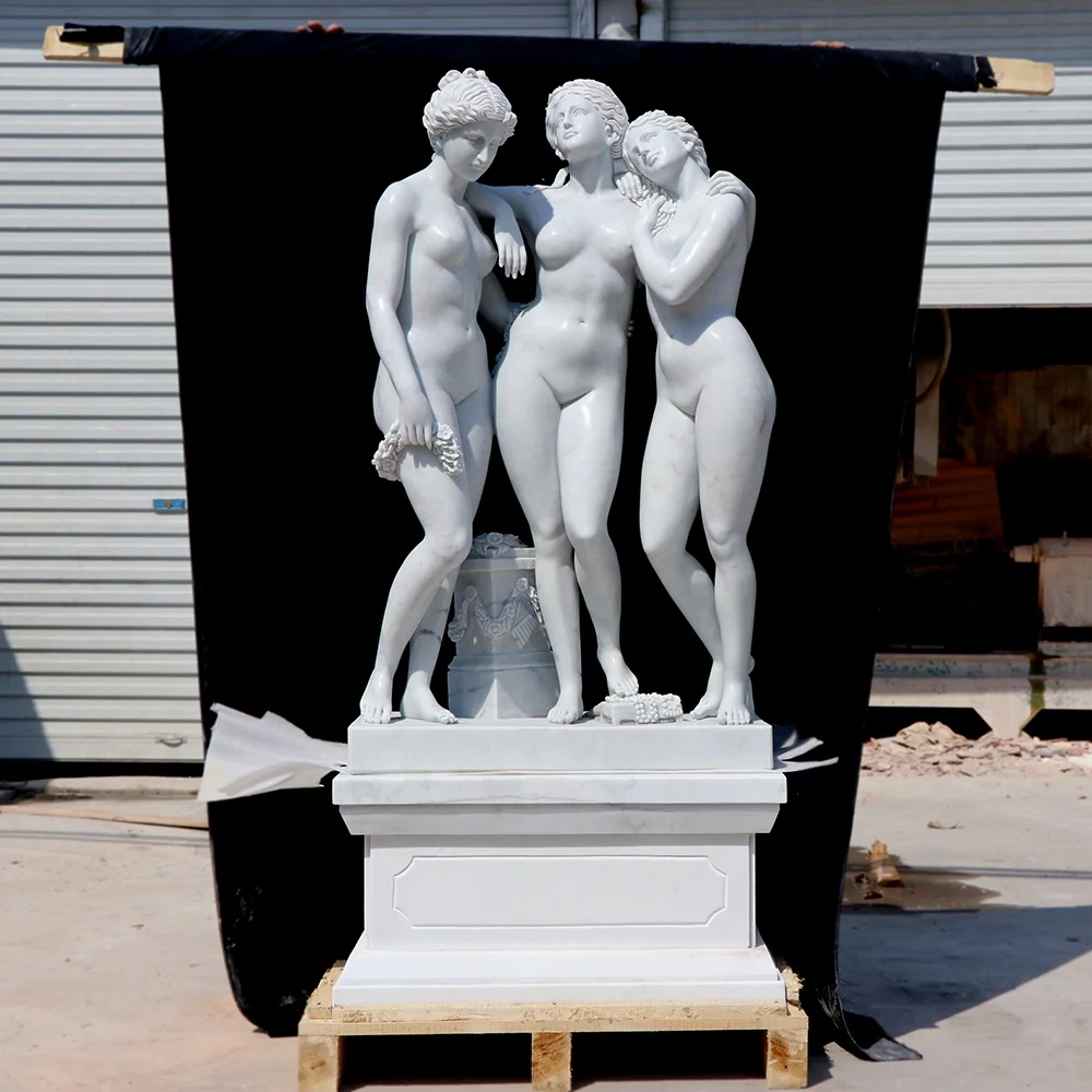 Large Greek patron Saint Poseidon The Sea King White Marble Statue For Sale