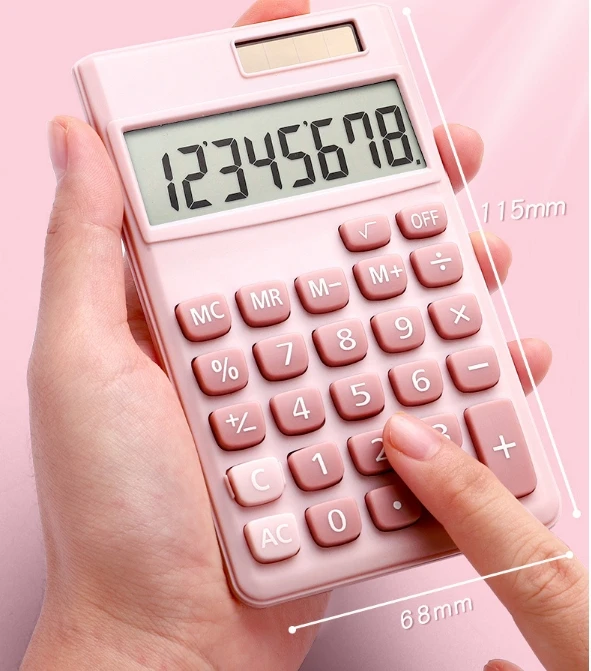 Hotselling Cheap Dual Power 8 Digits Mini School Supply Handheld Candy Color Children Solar Gift Multi-color Calculator