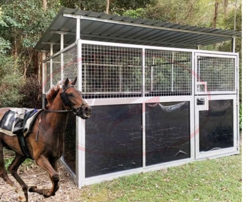 Reeds Australia  style wire net stable, hdpe board HDG portable stable