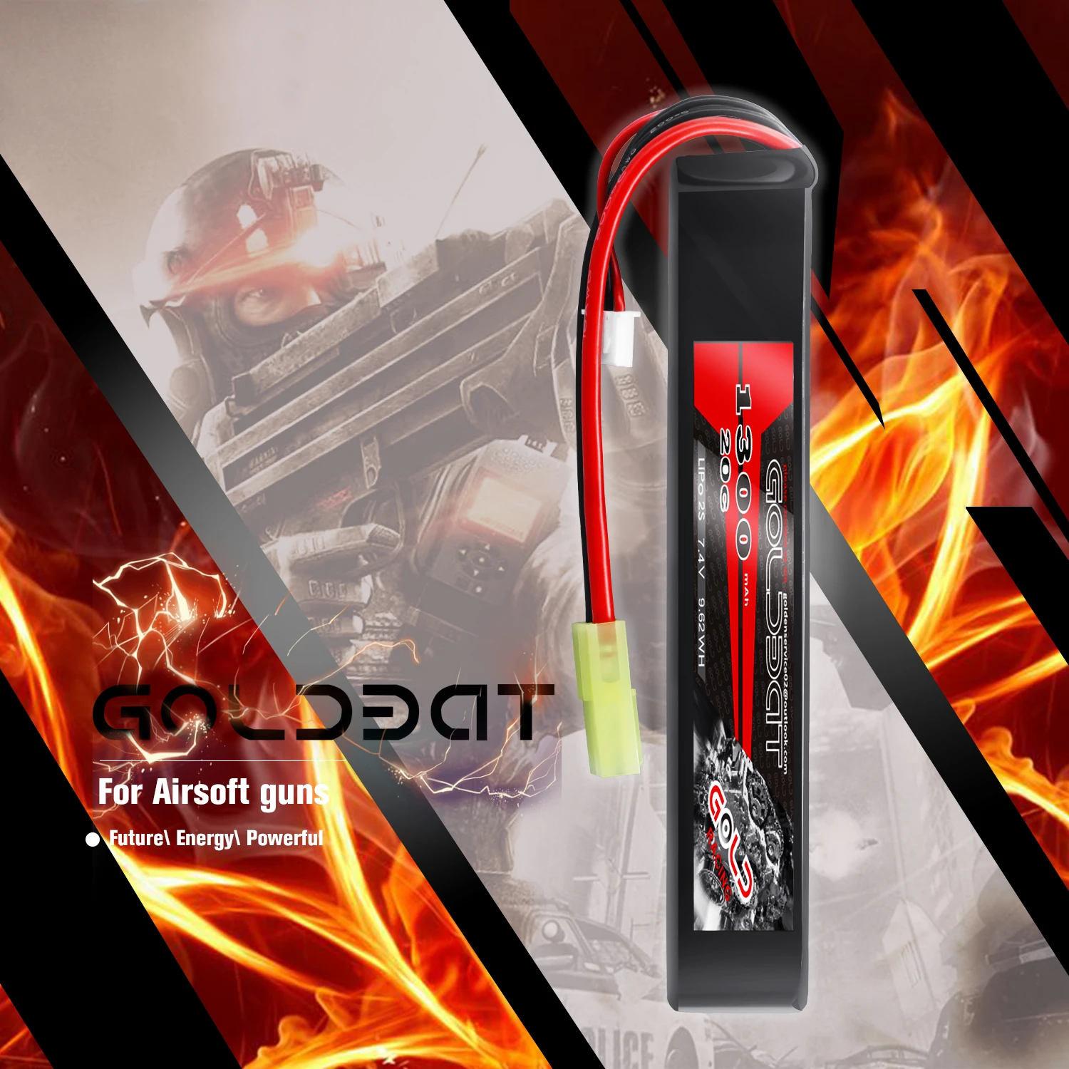 GPR Factory Wholesale High Discharge RC 20C 25C 2S1P 7.4V 1300mAh  Lipo Battery