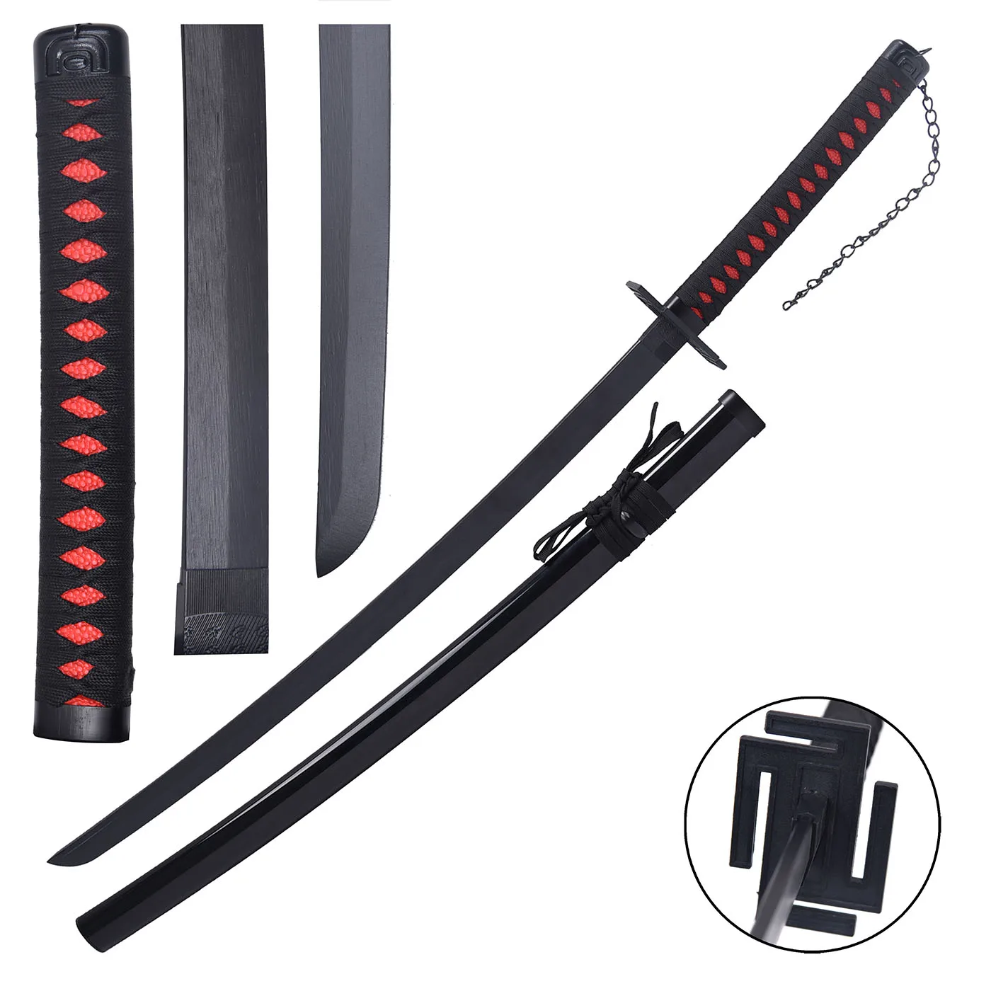 Bleach Cosplay wooden Sword bamboo blade for Collection toy swords