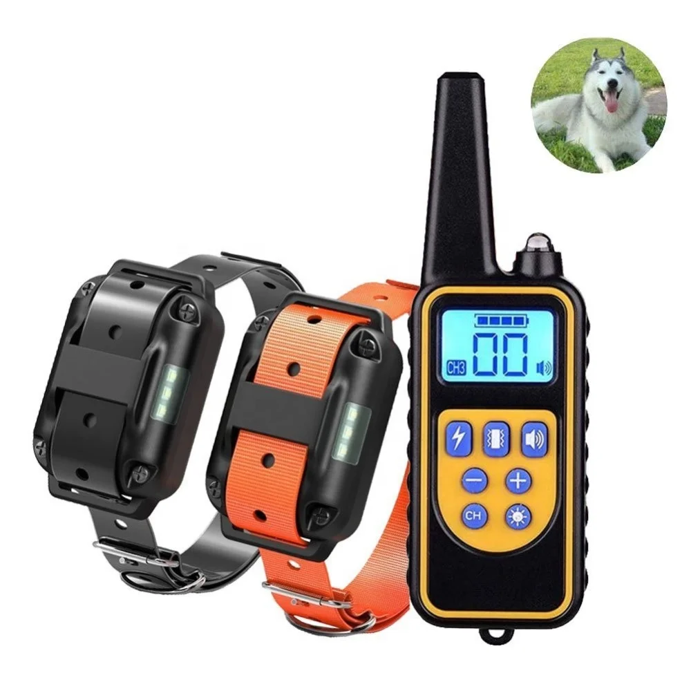 Waterproof 800m Electric Pet Dog Training & Behavior Products Bark Collars Electric Dog Shock Collar With Remote Control