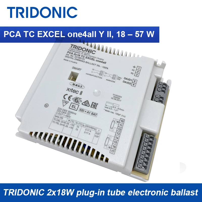 Tridonic DALI PCA 2x18 TC EXCEL one4all Y II Electronic dimming FL ballasts 18w electronic ballast 2x18w lamp ballast 220v