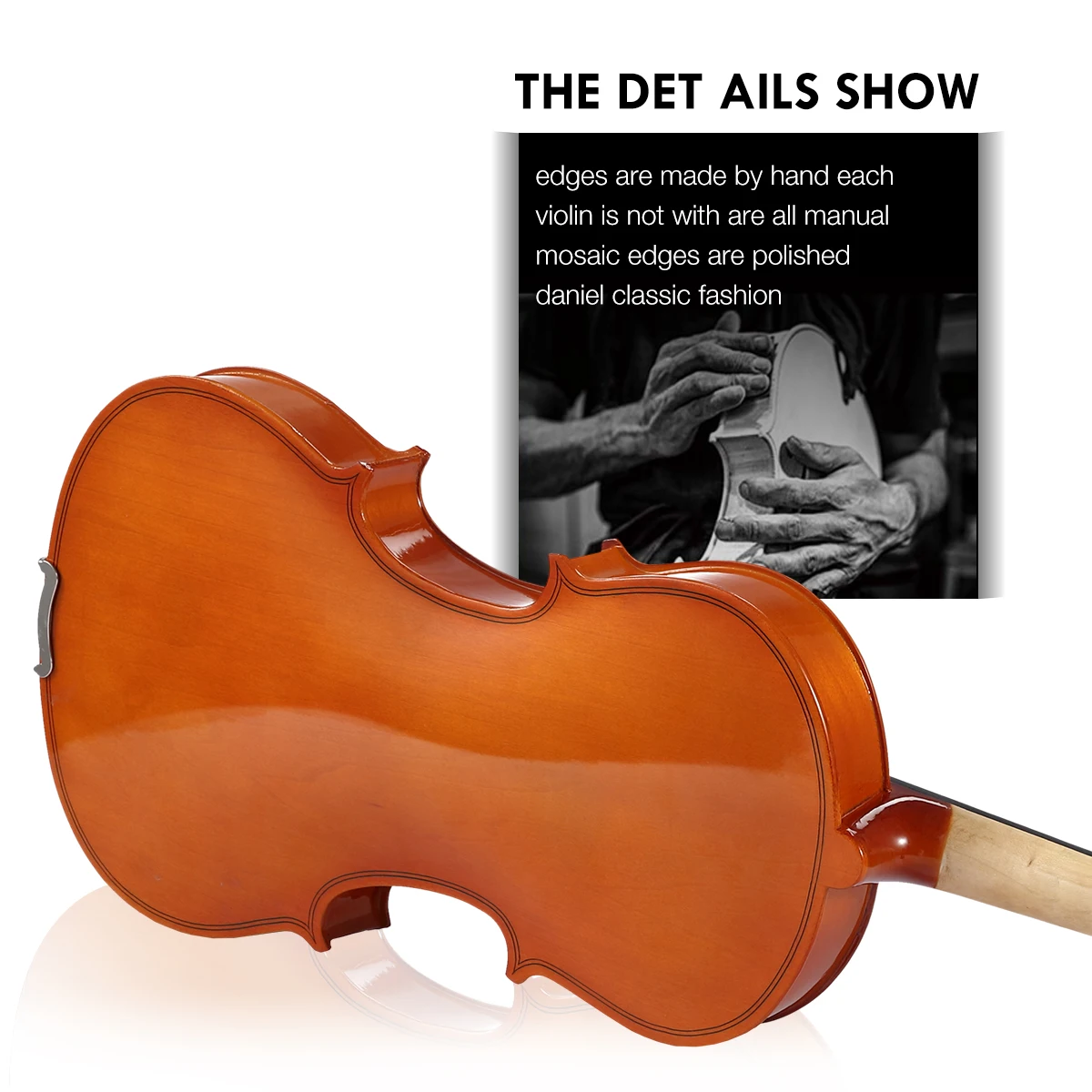HUASHENG Full Size Handmade Violin 4/4 Price OEM ODM Solid Spruce Top Violin for Beginner Student