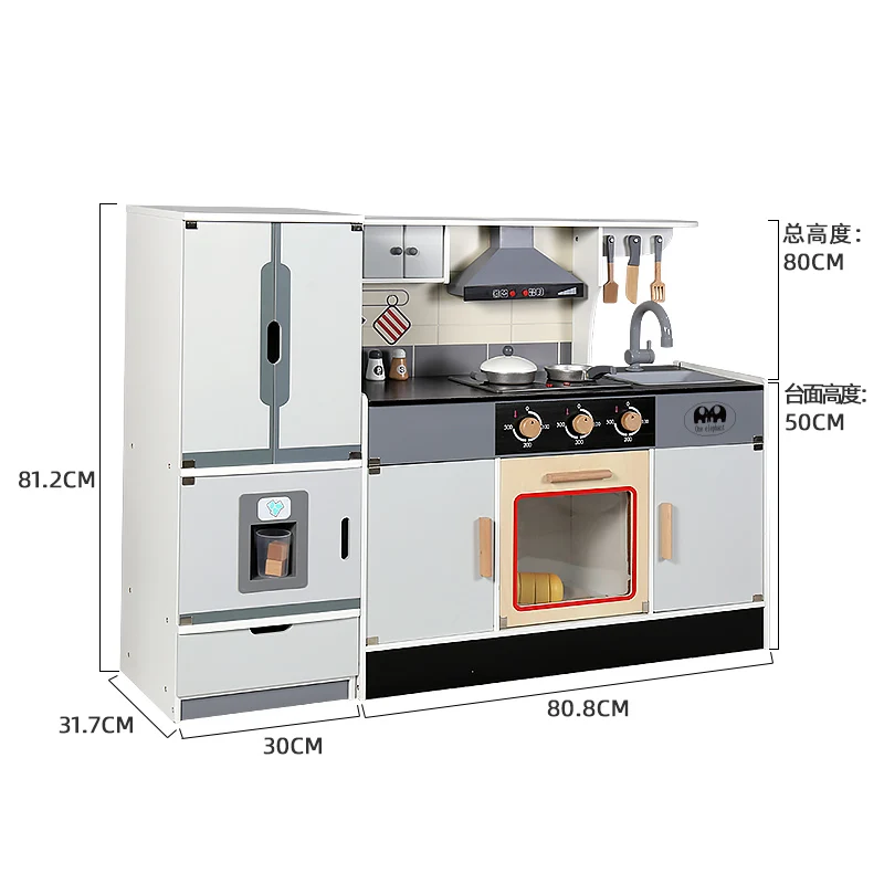 HAPPY DIY MDF LARGE SIZE CASTLE STAINLESS STEEL MINIATURE BOYS TABLE EDUCATIONAL KIDS KIT DOLL WOODEN KITCHEN TOYS FOR CHILDREN