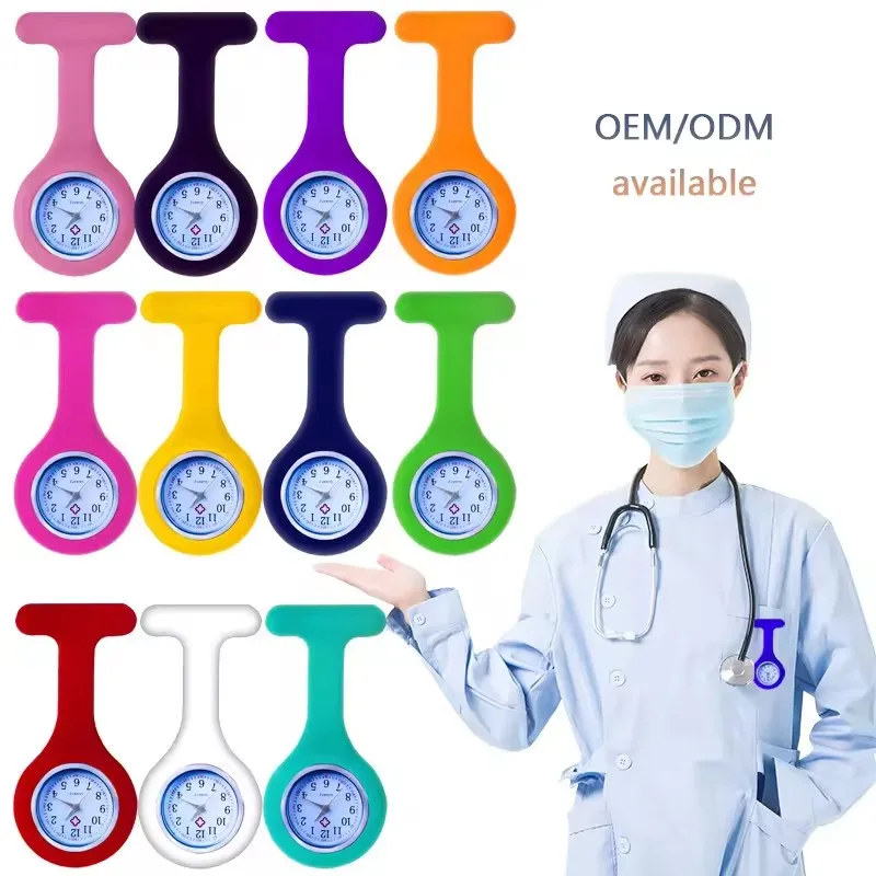MKR MEDICAL Silicone Nurse Medical Watch Pocket Watches Doctor Colorful Tunic Nurse Watch