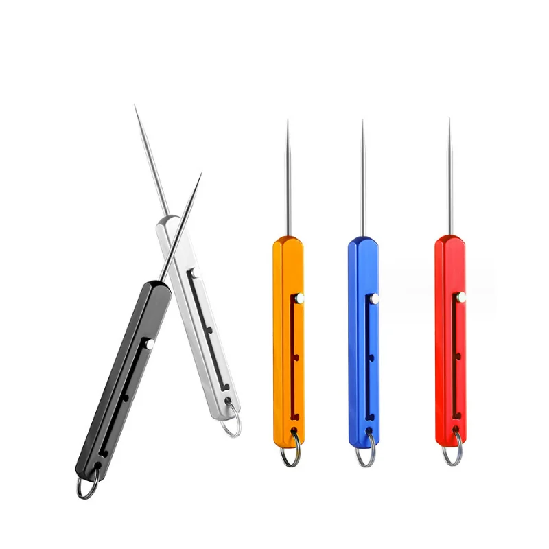 Retractable Titanium Toothpick Reusable Keychain Multi-functional Metal Toothpicks