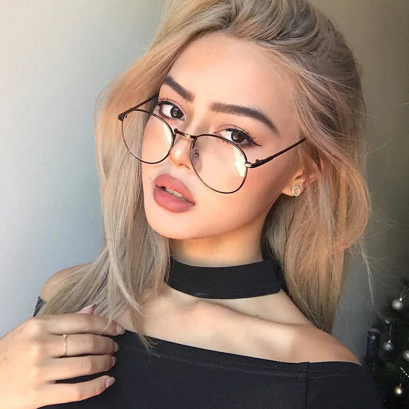 Circle vintage metal strong reading glasses prescription lenses 1296 readers semi rimless rectangle thin titanium eyeglasses