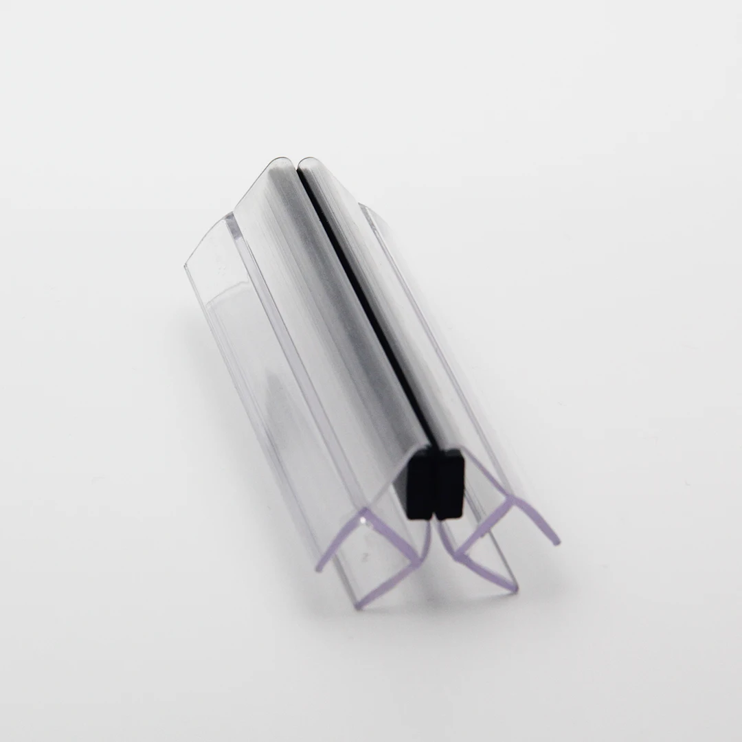 Replacement ultra clear poly 90/180 degree frameless shower enclosure magnetic seal