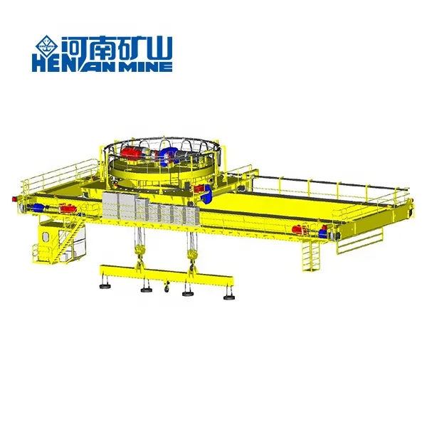 Customized 16+16Ton Extra Length Electromagnetic Overhead Double Beam Crane with Electromagnetic Suction Cup