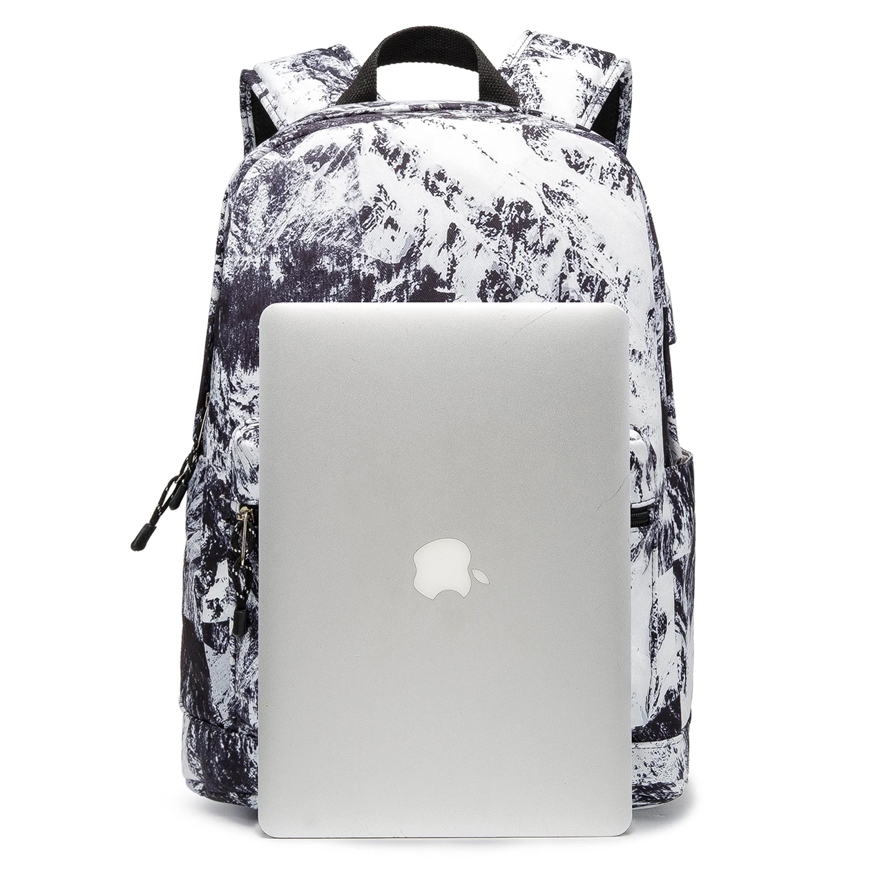 Kinmac Snowy Mountain Waterproof Laptop Backpack with Massage Cushion Straps and USB Charging Port for Laptop Up to 15.6 Inch