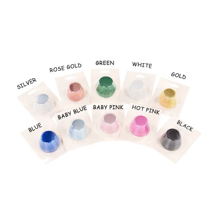 Standard Gold Cupcake Liners, No Smell, Food Grade & Grease-Proof Baking Cups Aluminum Foil Paper