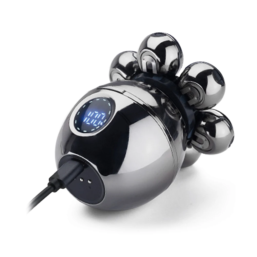 2021new design waterproof digital lcd display electric  7heads rotatory men shaver for bald