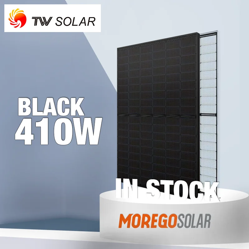 Moregosolar supplying TWsolar 410W 415W 420W black solar panel mono for home roof storage solar system