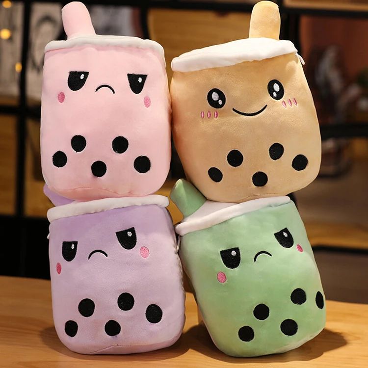 Custom boba milk tea plush toy pearl milk tea cup stuffed toy