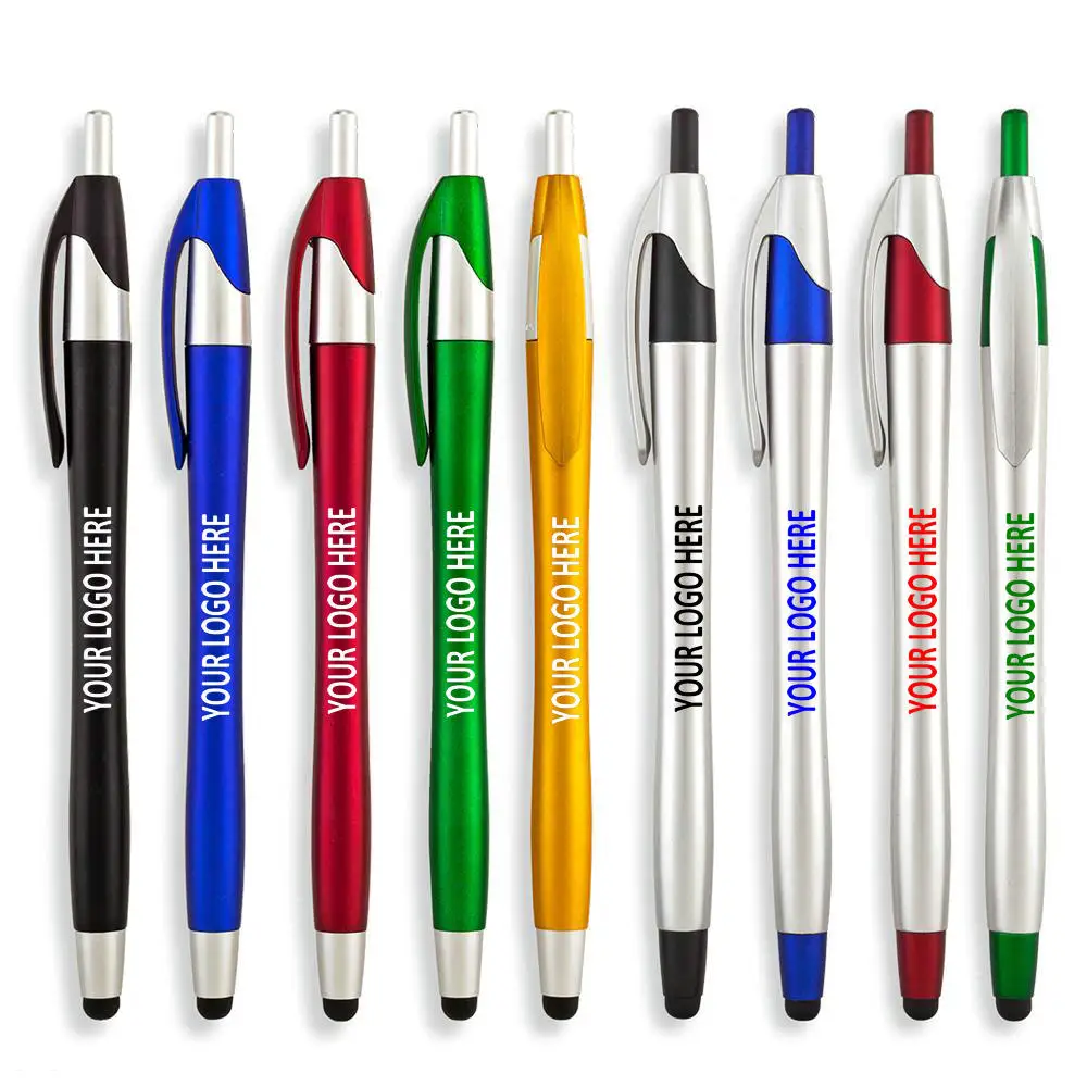 customized Stocked plastic promotional gift cheap stylus ball pen with touch,customize logo dart stylus Pens with fast delivery