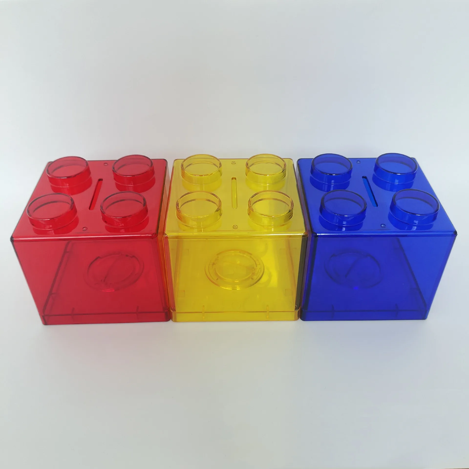 Spot Building Blocks Piggy Bank Without Printing Transparent Piggy Bank Stackable Building Blocks Coin Bank