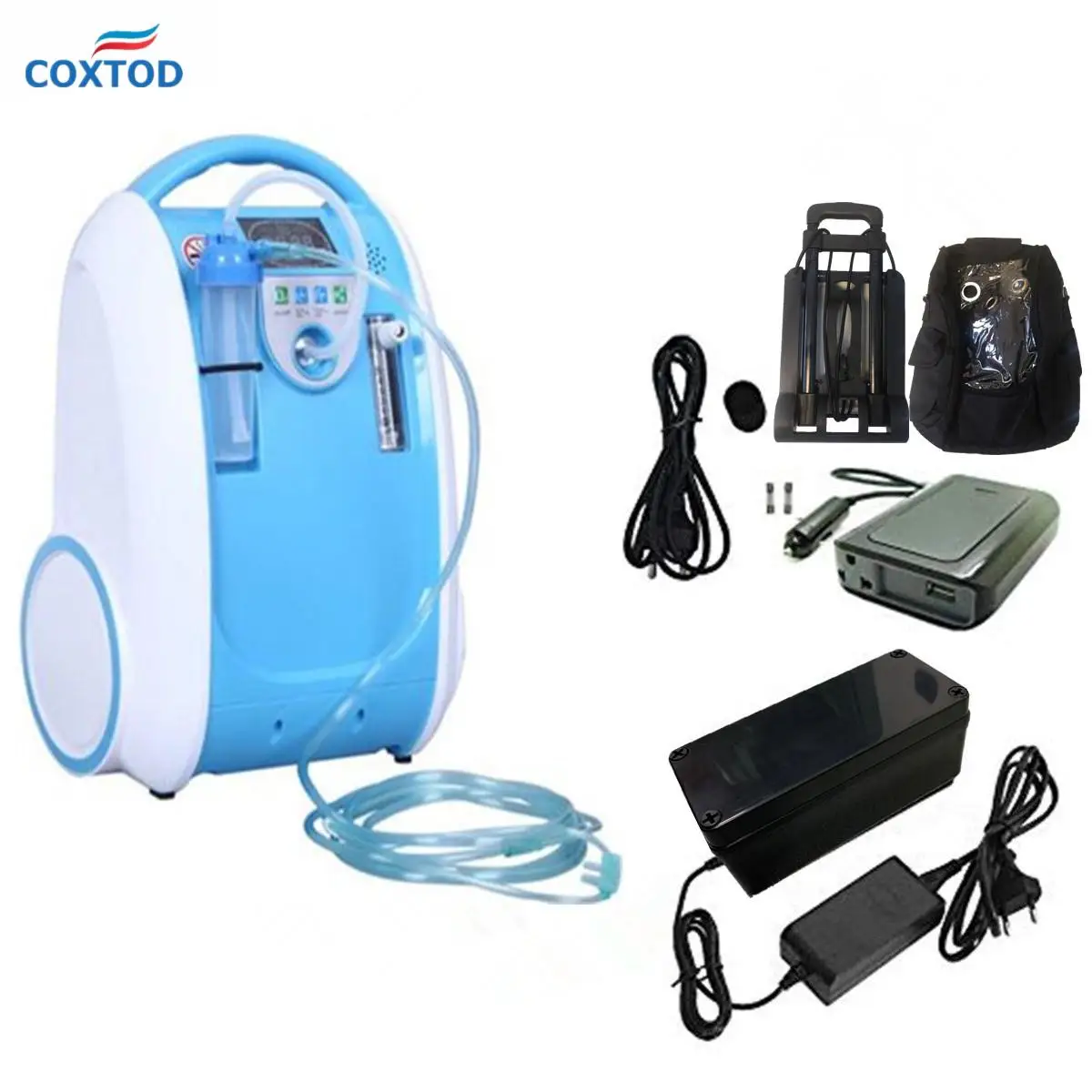 Portable Oxygen Concentrator Anion Function Portable Intelligent Home Medical Machine Air Purifier 93% High Purity 1-5L/min