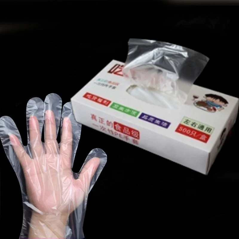 Gifted Box Packing Disposable PE Gloves Plastic PE Glove Hairdressing Health Kitchen Catering Food Packaging