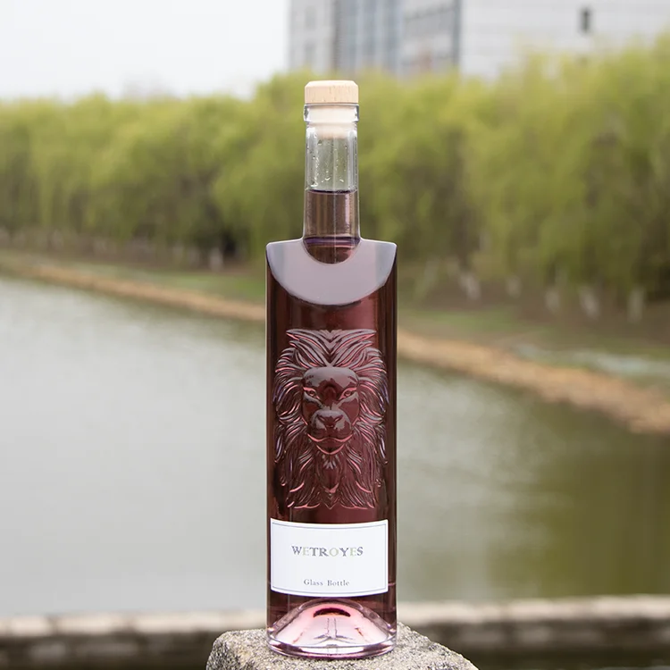 Customized Logo Liquor Bottle China Supplier Glass Food Grade 750ml Round Glass Bottle