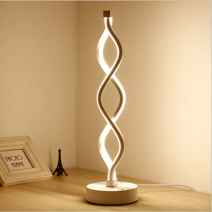 Creative Table Lamp White Cover Smart Modern Simple Bedroom Hotel Office LED Desk Decor Lights
