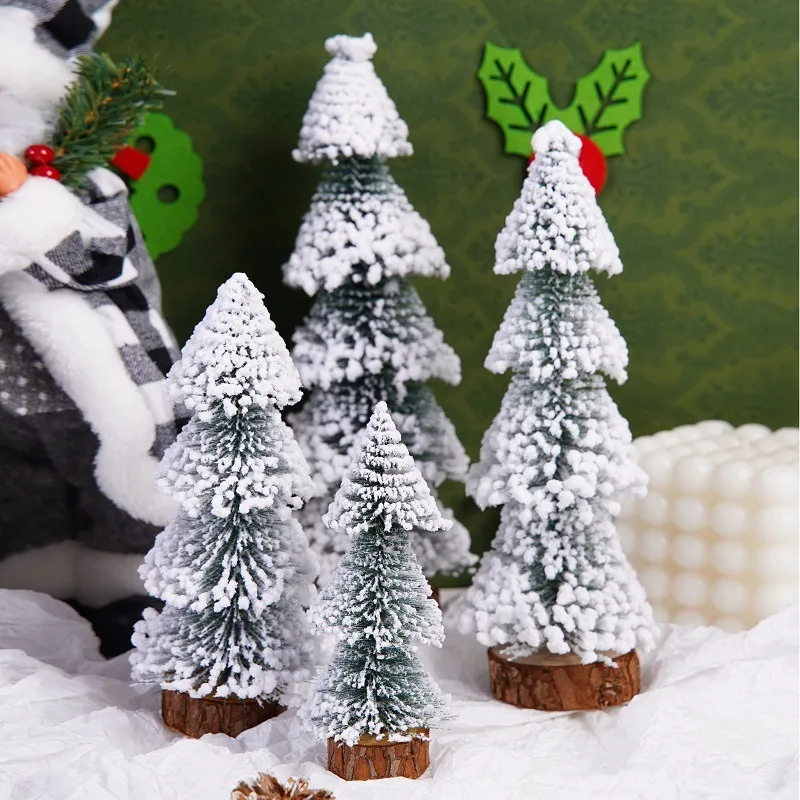 15-30cm Christmas Decoration Xmas Tree Small Cedar Pine for Home Room Decor Party New Year 2024 Navidad Ornaments Accessories
