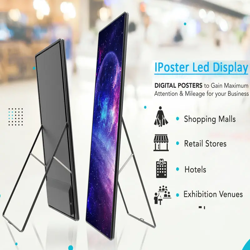 P2.5 P3.91 P4 WIFI 4G Control Poster Advertising 55 inch LCD Touch Screen Totem Kiosk CMS Indoor Outdoor LED Display