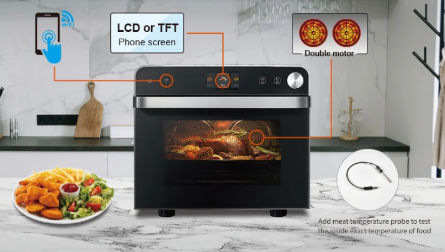 36L Plus Electric Digital Air Frier Oven with 12 Cooking Presets Oilless Cooker Multi-function Air Fryer Toaster 1800W