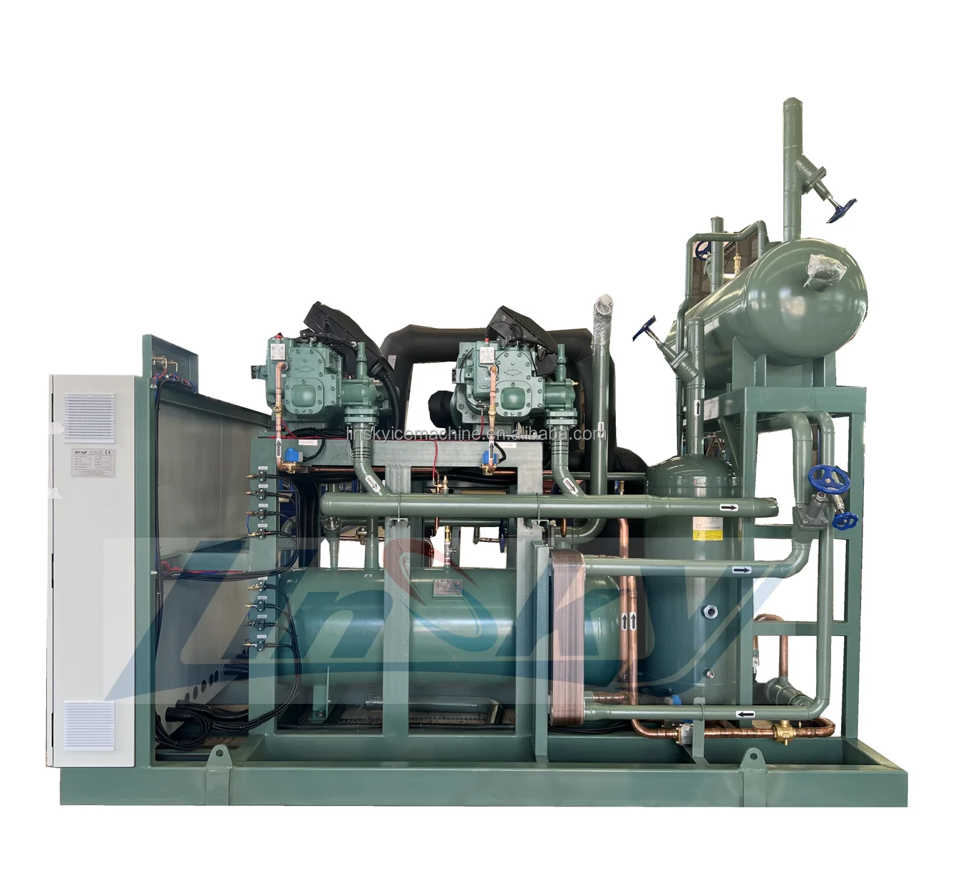 220HP Two Parallel Screw Compressor Refrigeration Unit For Cold Room