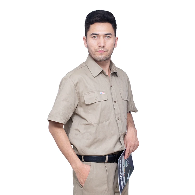 XS-5XL Customized Mens Short Sleeve Work Shirt Without Reflective Tape