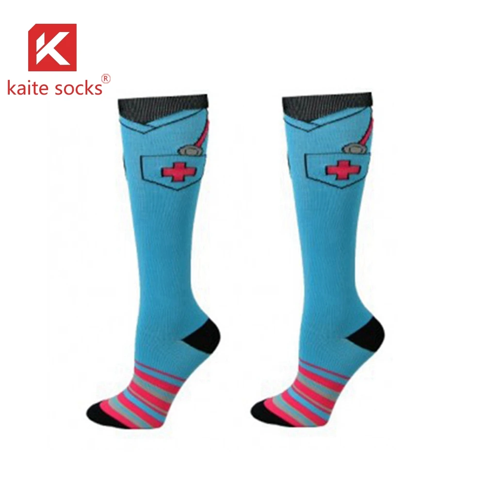 KTE-3388 No MOQ Adult Cycling Running Soccer Horse Riding Padded Breathable Compression Custom Logo Knee Socks