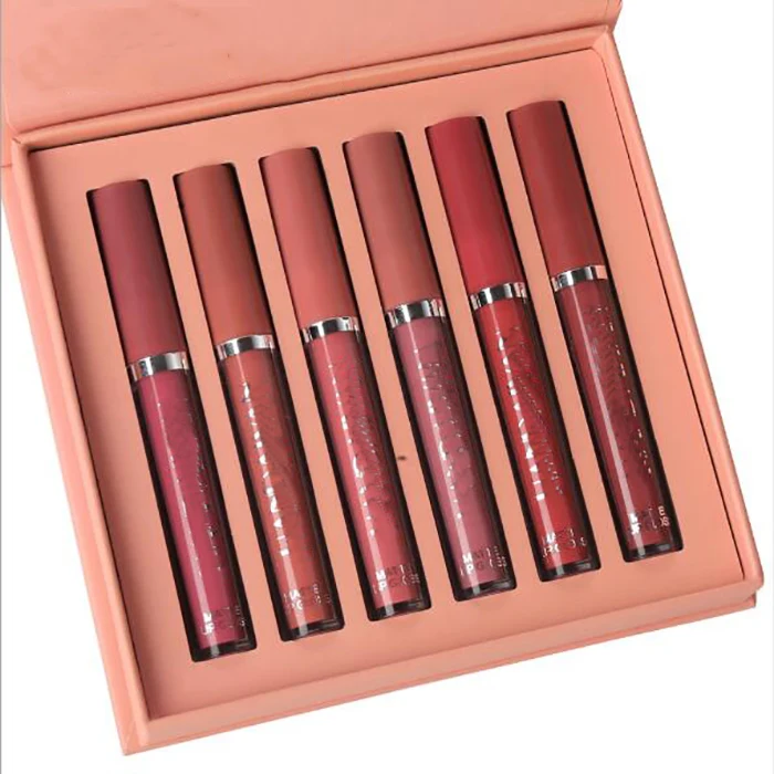 
Pigment Waterproof Makeup 6 Colors lip gloss set Wholesale Matte Long Lasting Lipstick Suit 