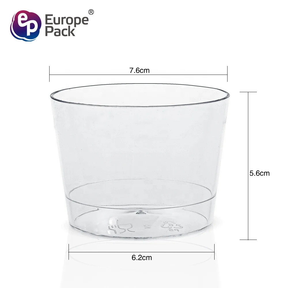 Party 190ml PS transparency plastic round mini mousse cake ice cream desert cup pudding container
