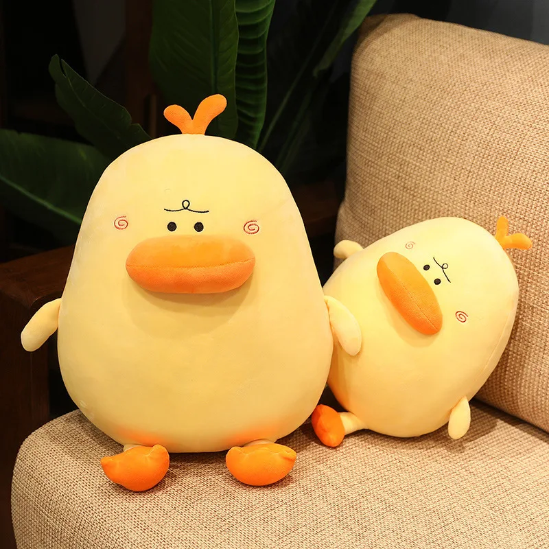 Cute yellow duck plush toy throw pillow sofa decoration cushion stuffed animal home pillow sleeping
