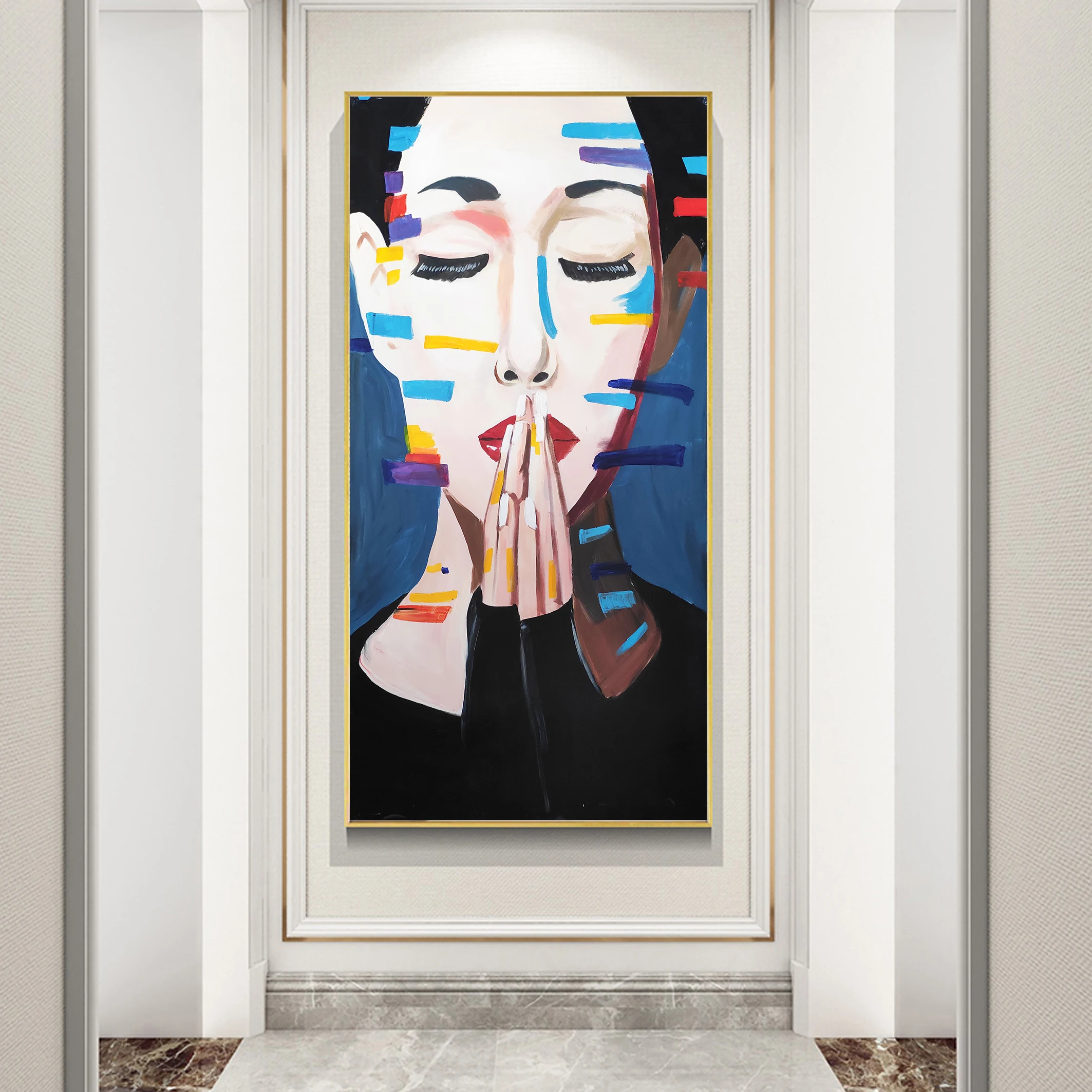 High Quality Handmade Abstract Face Oil Painting Elegant Home Decor Figure  Portrait Artwork