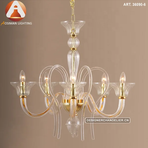 Murano Style Clear Chandelier