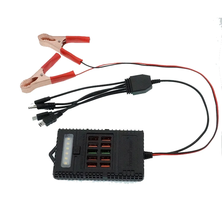 
Portable Car battery Charger 12V/24V 3.1A 10 ports to 5V auto Battery Alligator Clip charger auto battery accessories 