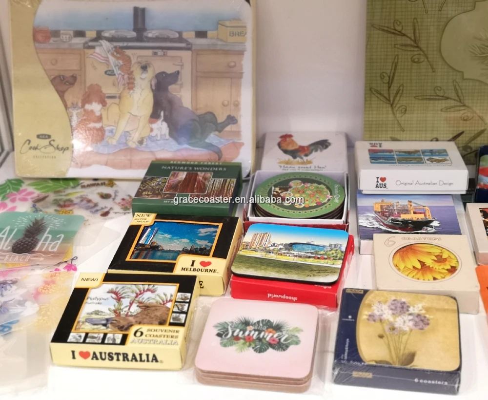 cheap cost custom wooden cork Coaster MDF coaster laminated drink beer coaster