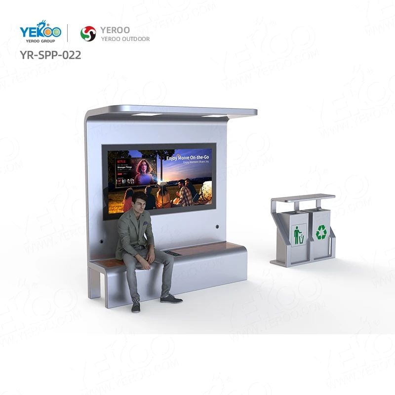 Уличная мебель такси приют для ожидания Цифровая Реклама Солнечная скамейка