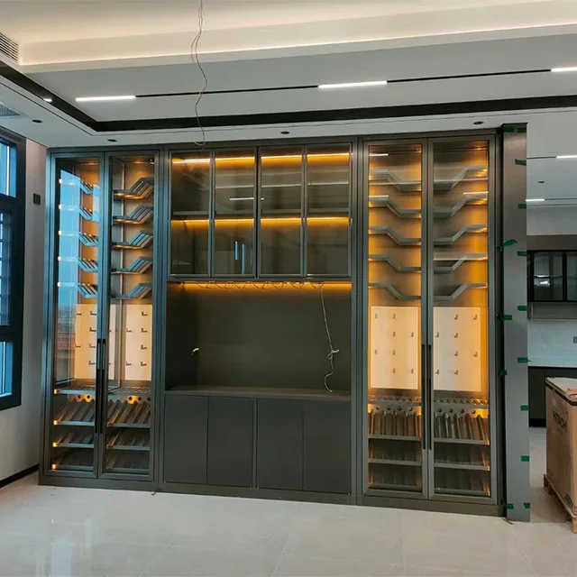 Luxury wine cabinet Stainless steel thermostat wine cabinet Red wine cabinets for bars and restaurants