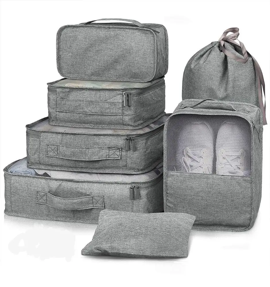 7 Pcs Packing Cubes Travel Luggage Packing Organizers Set with Laundry Bag