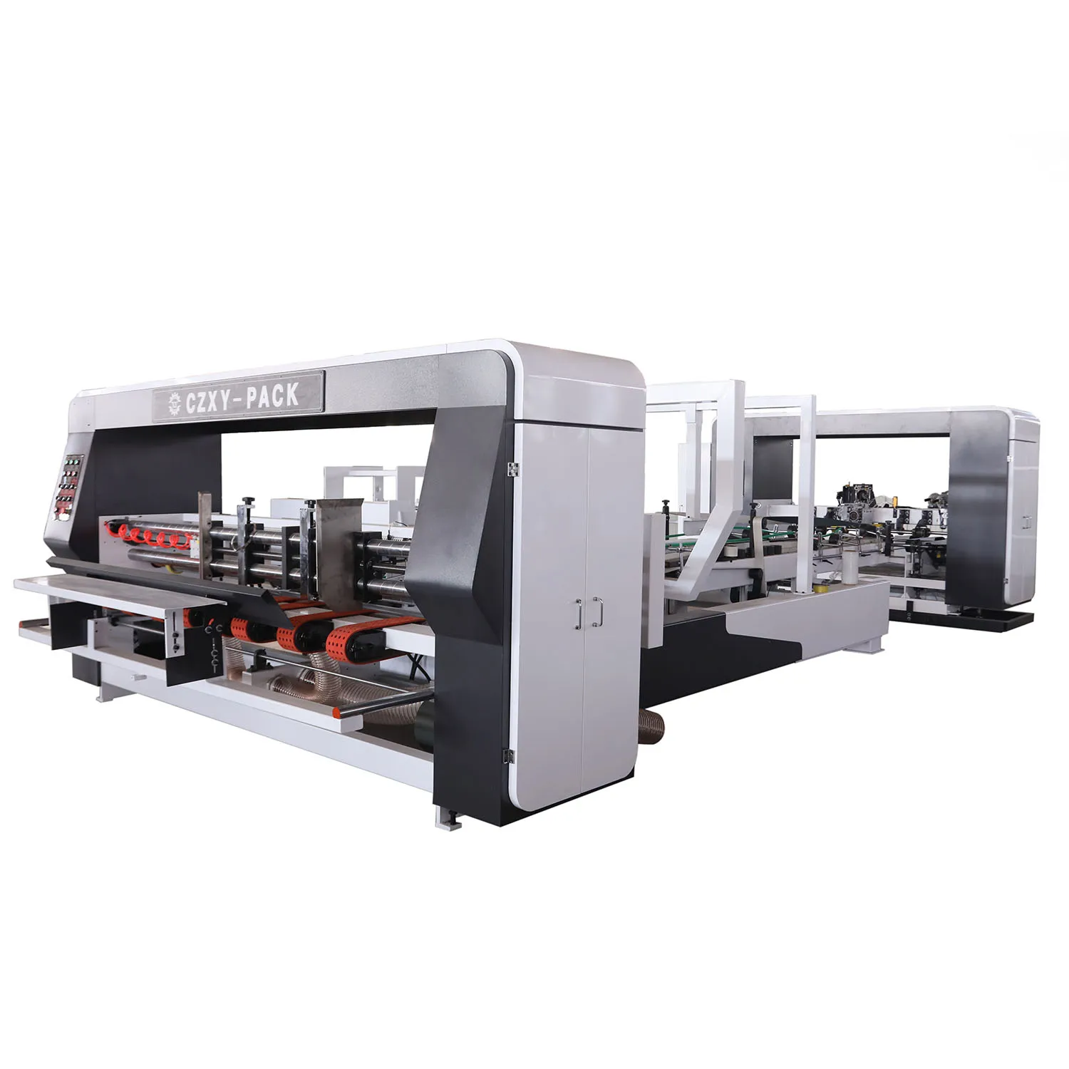 Corrugated Paper Small Box Folding Gluing Machine With PE Strapping