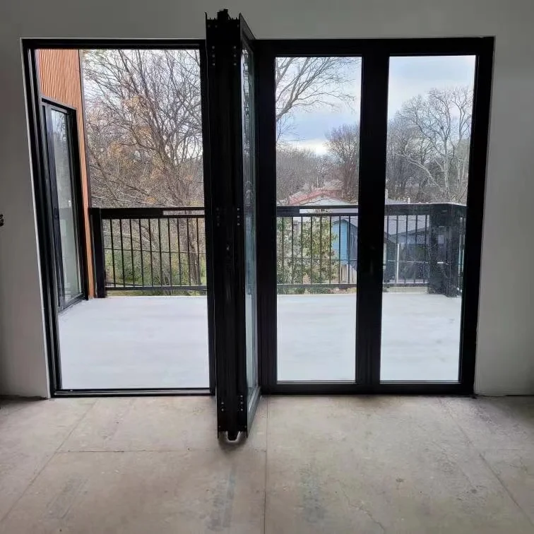 Super quality Built in Blinds/Shutter Double/Triple Glazed metal accordion doors